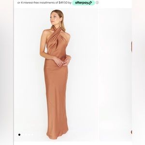 Show me your mumu large L jasmine halter dress copper